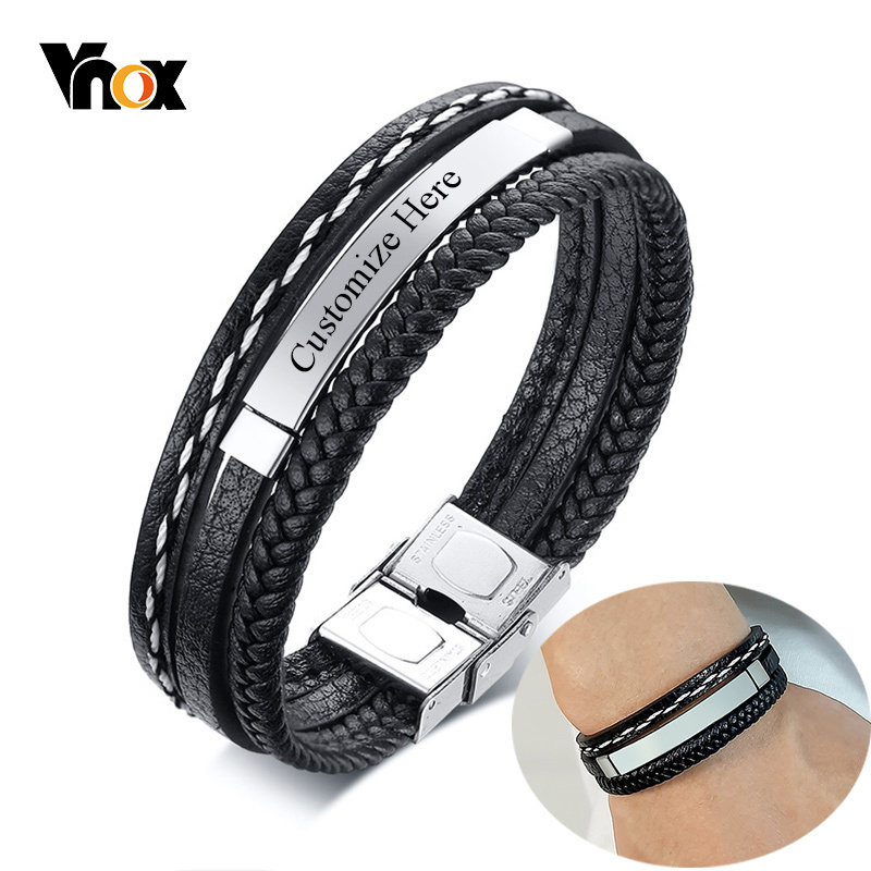 Men'S Fashion Quotes - Vnox aangepast logo naam citaat graveren