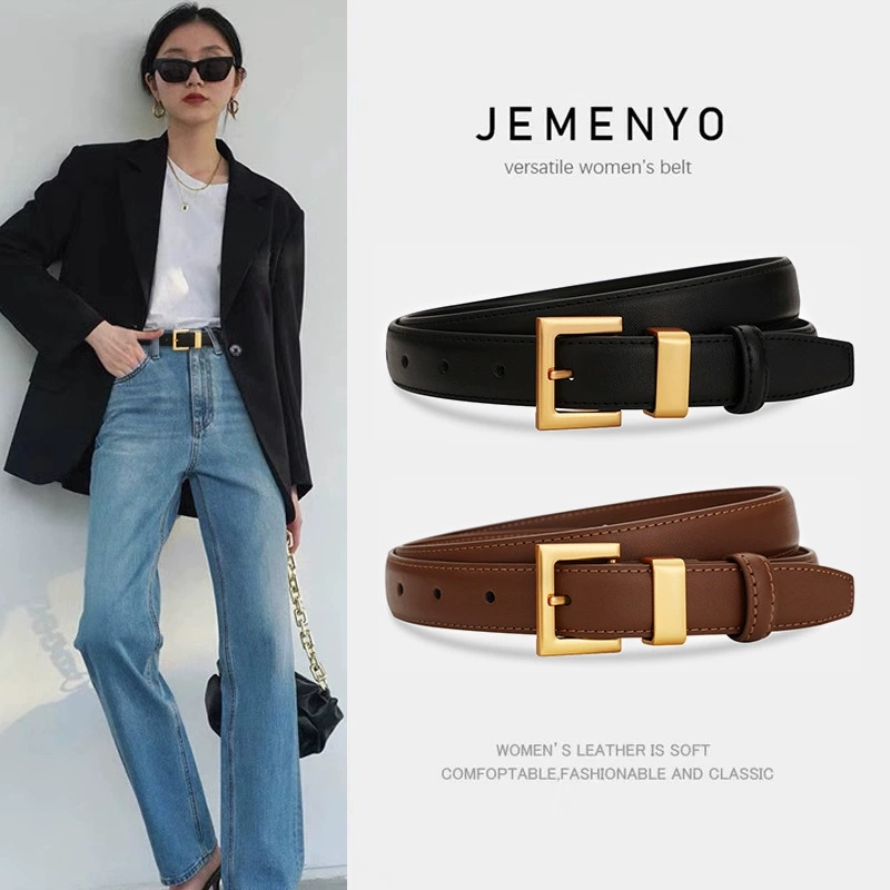 Leather Belt Braided - Dames lederen riem; Veelzijdige decoratie van