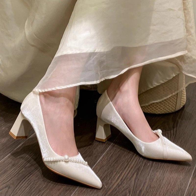 Men Fashion Elegant - Elegante pumps met parelversiering, spitse neus
