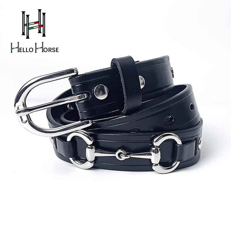 Leather Belt Braided - Hello Horse Paardensportriem Koeienhuidriem Rijriem Casual