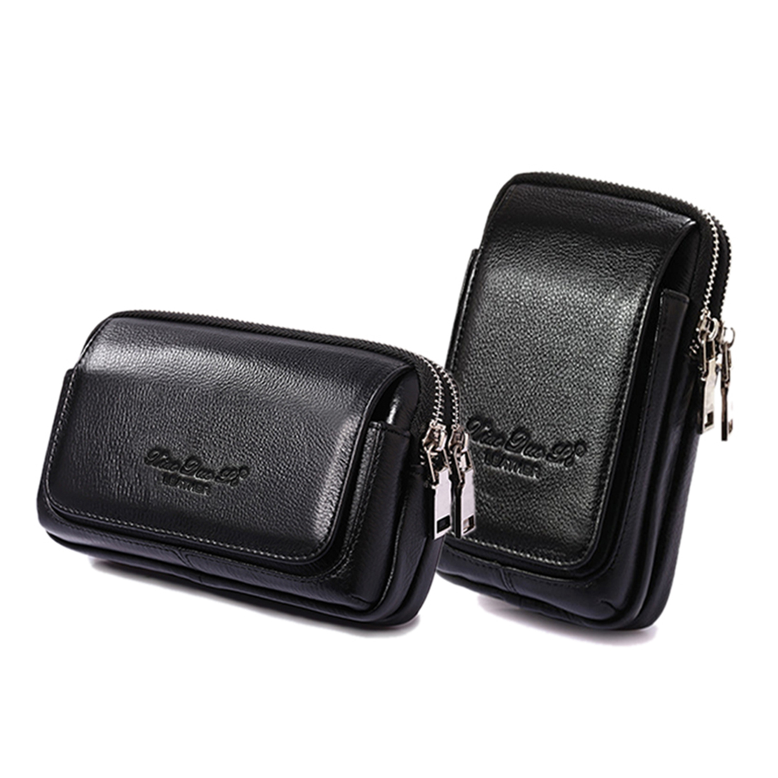 Leather Belt Braided - Mannen Echt Leer Taille Fanny Pack
