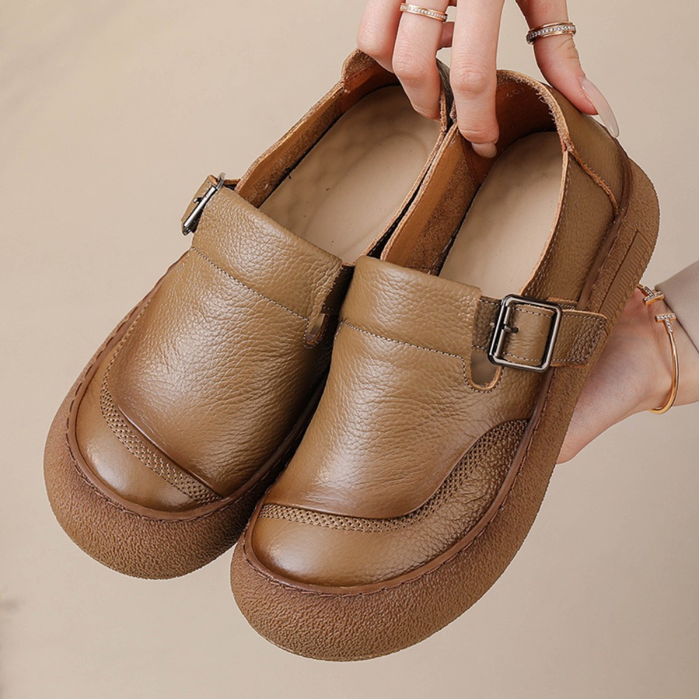 Leather Belt Braided - Casual enkele schoenen voor dames lente