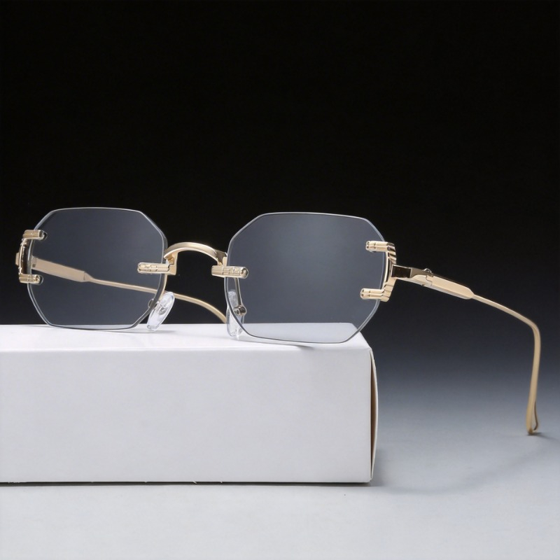 Men'S Fashion Rimless Glasses - Randloze zonnebril Rechthoek Mode Populaire Dames