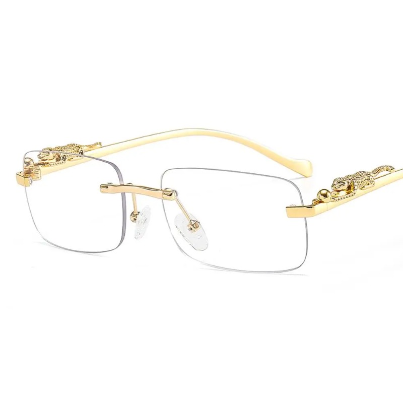 Men'S Fashion Rimless Glasses - Riemloze vierkante zonnebrillen dames heren luxe