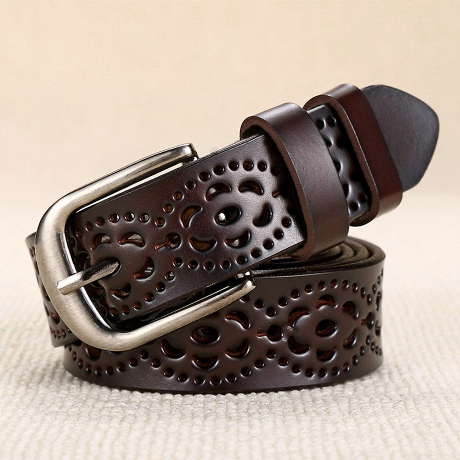 Dames leren riem NIEUWE riem v - Leather Belt Braided recensie en prijs