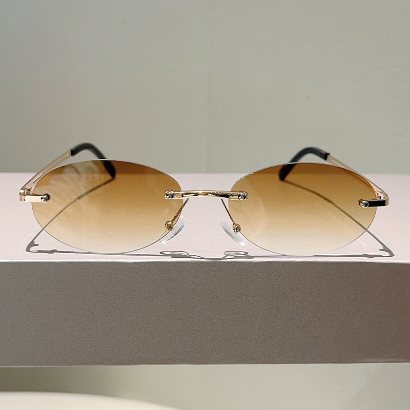Randloze ovale zonnebril Heren - Men'S Fashion Rimless Glasses recensie en prijs