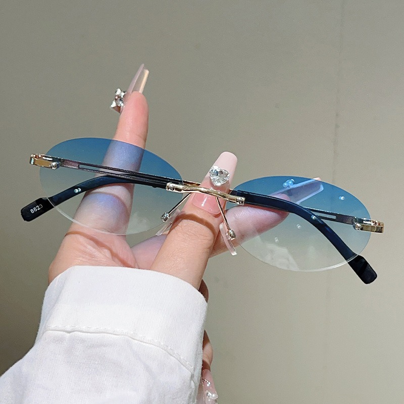 Randloze ovale zonnebril Heren - Men'S Fashion Rimless Glasses recensie en prijs