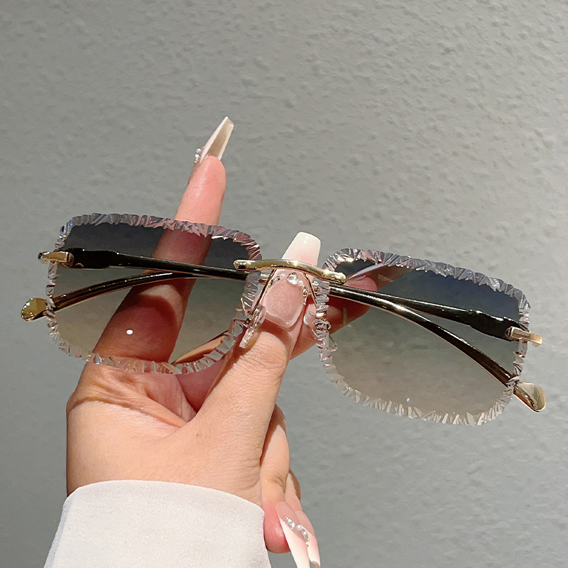 Rimless vierkante zonnebrillen - Men'S Fashion Rimless Glasses recensie en prijs