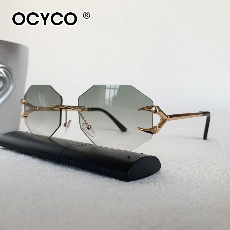 Mode Veelhoek Randloze Zonnebr - Men'S Fashion Rimless Glasses recensie en prijs
