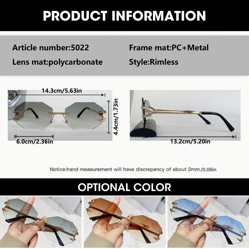 Mode Veelhoek Randloze Zonnebr - Men'S Fashion Rimless Glasses recensie en prijs