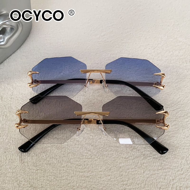 Mode Veelhoek Randloze Zonnebr - Men'S Fashion Rimless Glasses recensie en prijs