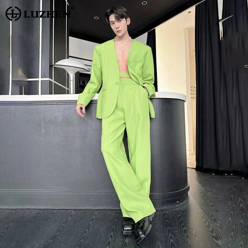 LUZHEN 2026 Lente Nieuwe Effen - Men Fashion Elegant recensie en prijs