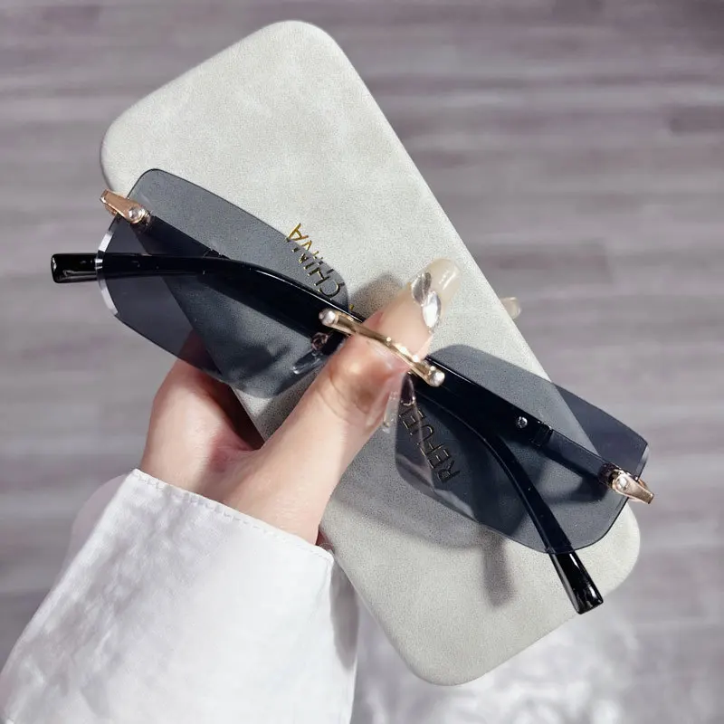 Mode Rechthoekige zonnebril He - Men'S Fashion Rimless Glasses recensie en prijs