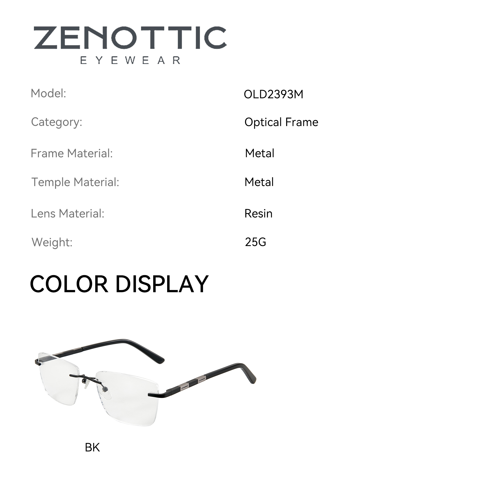 ZENOTTIC M Size Mode Rechthoek - Men'S Fashion Rimless Glasses recensie en prijs