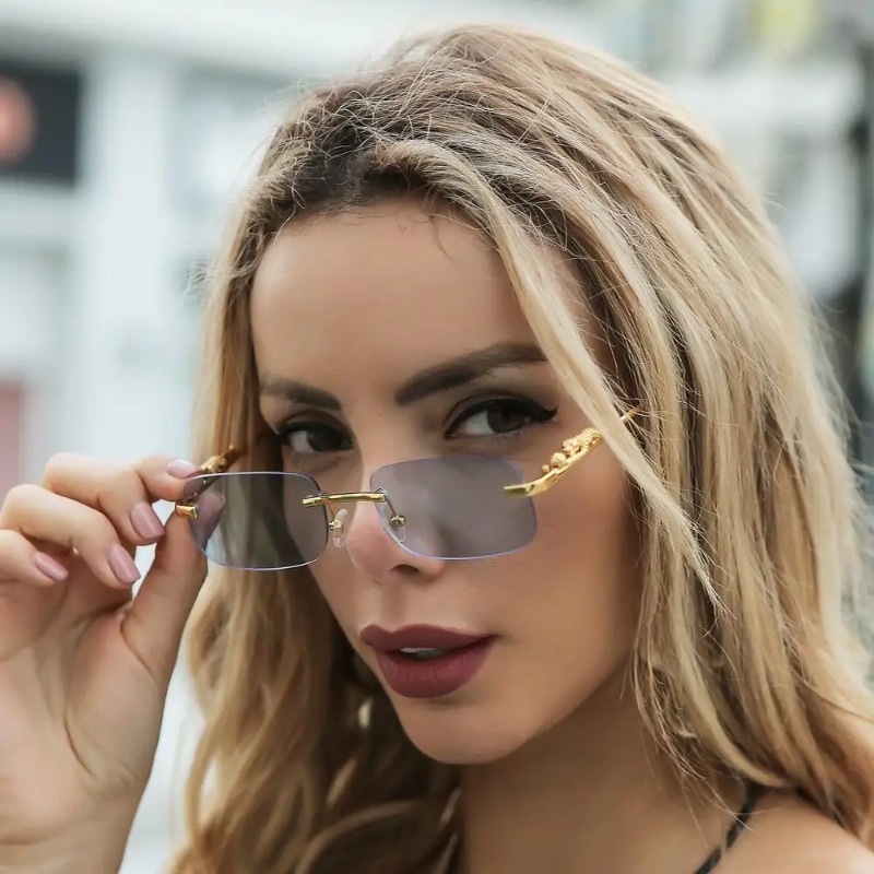 Riemloze vierkante zonnebrille - Men'S Fashion Rimless Glasses recensie en prijs